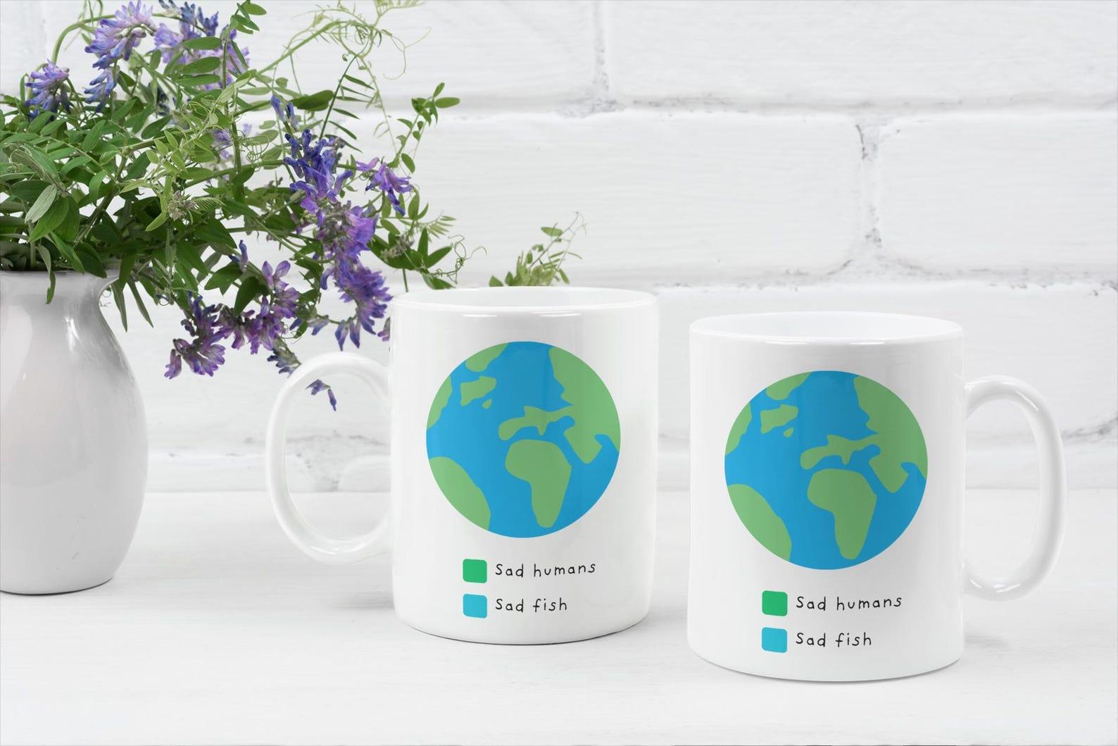 Sorry About the Humans Mug, Funny Climate Accent Mug, Earth Day Activist Gift, Nature Lover Birthday Coffee Cup