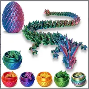 Easter 3D Printed Dragon Statue, Color Gradient Dragon Egg Decoration, Creative Desktop Ornament, Home Office Decor, Collectible Figurine