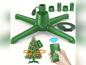 Up To 7.5Ft 90-Pound Rotating Christmas Tree Stand, 360° Spinning Revolving Base With Remote Control For Party Games & Activities