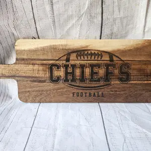 Chiefs Charcuterie Cutting Board - Wooden Design Ideal for Football Fans and Kitchen Use