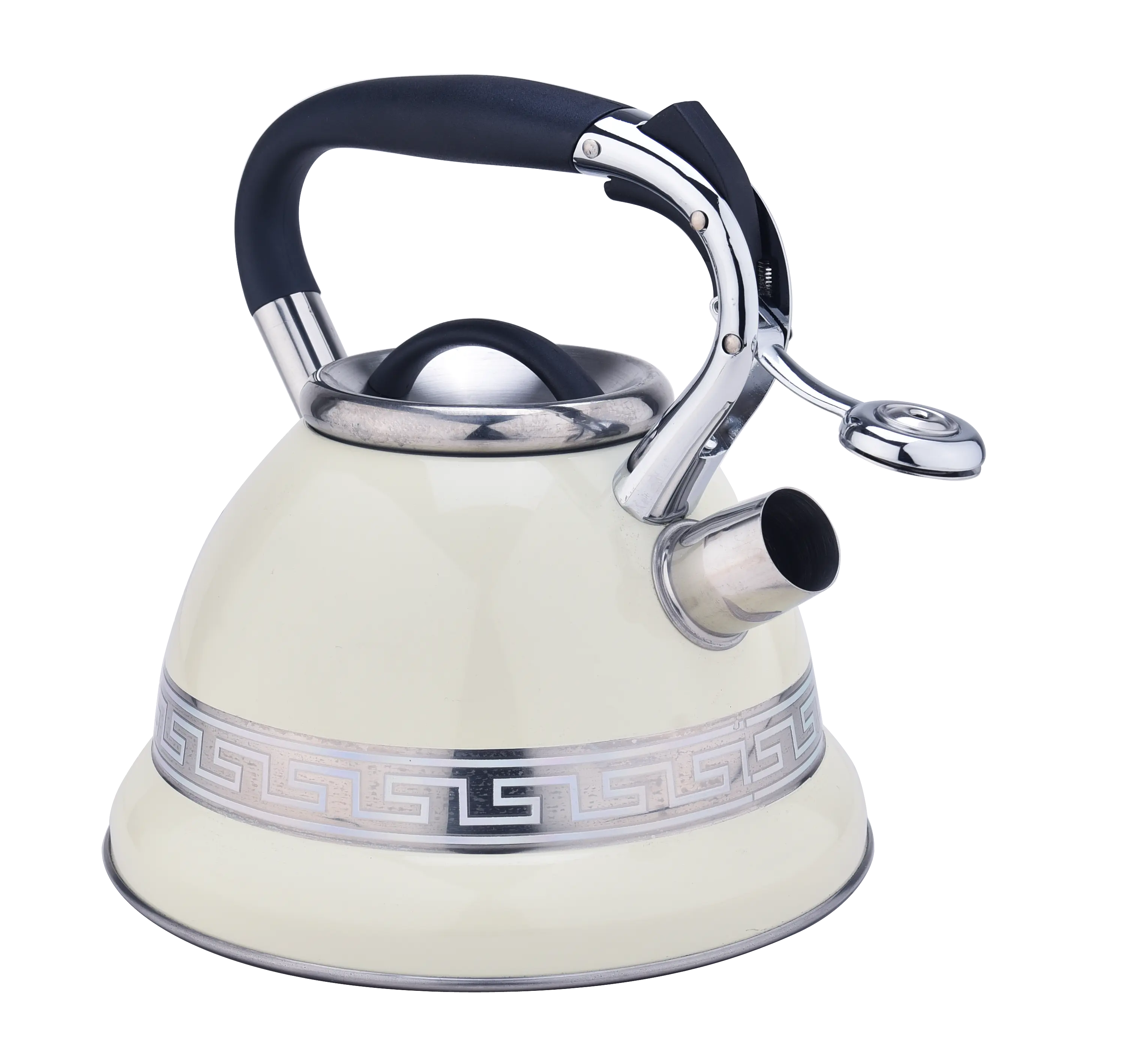ARC USA 3.2 Quart / 3L White Stainless Steel Tea Kettle – Food Grade, Heat-Resistant Handle, Stovetop Teapot, Anti-Rust & Loud Whistling