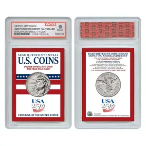 2026-P Enduring Liberty Half Dollar & Trading Card Collectible Certified by WCG GEM MINT 10 (America 250 Semiquincentennial)