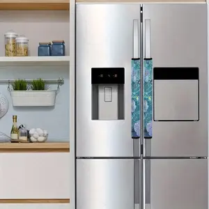 2pcs 4.7x15.7 inch Floral Flowers pattern Kitchen Appliance Handle Dust cover ,Kitchen appliance handle decoration, detachable and reusable protective covers, suitable for refrigerators, dishwashers, microwave ovens, ovens, home decoration, 0104CYJ