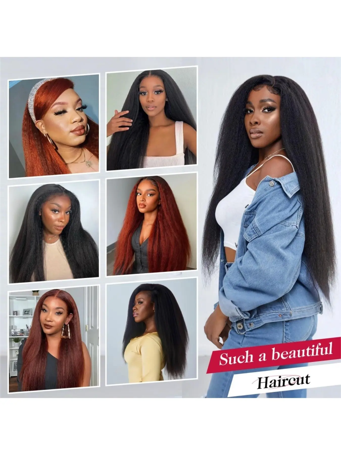 Seamless Clip In Hair Extensions, Silky Straight, 14 Inch 100g 7PCS, Real Human Kinky Straight Clip in Hair Extensions Real Human Hair 14-28  main image 2