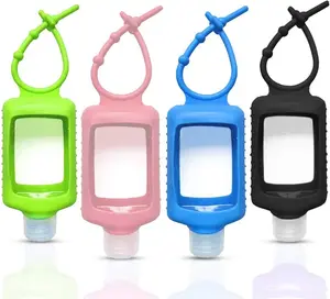4 Pack 2oz Leakproof Travel Bottles w/ Keychain – Refillable Silicone Sleeve Squeeze Containers for Hand Sanitizer, Lotion, Travel Essentials