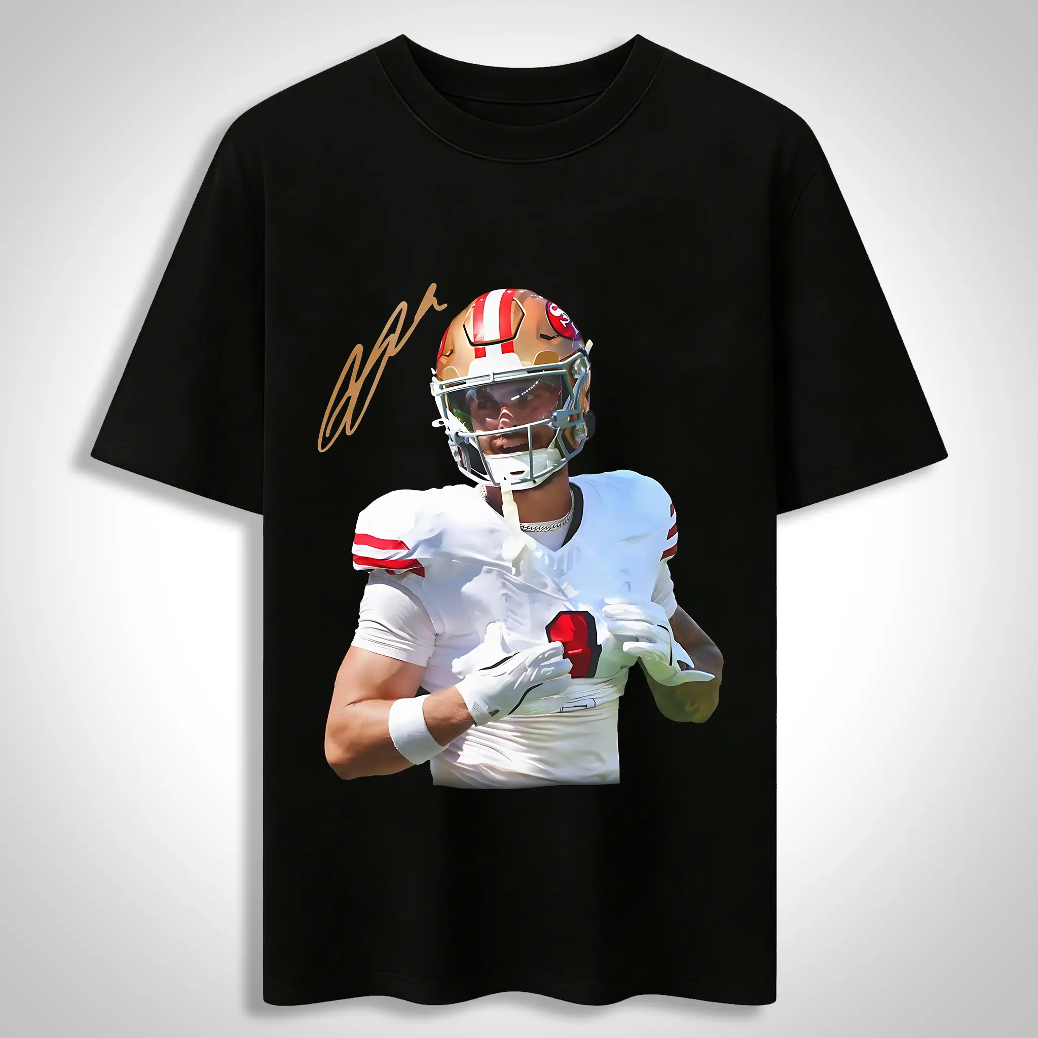 Vintage Brock Purdy 49ers Graphic Tee 100% Cotton Retro Football Fan T-Shirt | Oversized Streetwear Unisex Black Short Sleeve Top