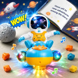 Electric Astronaut Spaceship Toy with Music & Flashing Lights – 360° Spinning Space Toy with Rotating Action | Interactive Astronaut Gift for Toddlers & Kids