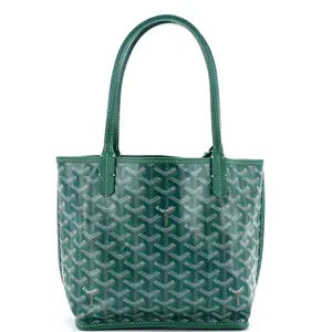 Pre-owned Goyard Canvas Coated Top Handle Bags Anjou Reversible Tote Coated Canvas Mini by Rebag