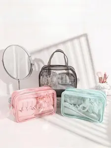 Clear Makeup Bag, Large Capacity Travel Toiletry Bag, Waterproof Storage Bag, Zipper Makeup Organizer Pouch, Versatile Storage Bag for Travel, Outing, Makeup Containers