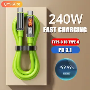 240w Fast Charging Cable, High Performance Durable USB C Charger, Pd3 Power Display, 480mbps Data Transfer, Type-C to Type-C for iPhone Macbook iPad