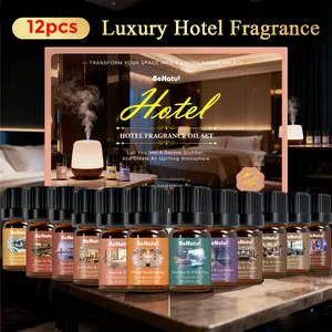 Benatu Essential Oils Set  (12×5ml)  – Hotel/Autumn/Wellness Harmony/Date Night/Coffee/Woody - Natural Fragrance Oils Long for Diffuser Candle Soap Making Aroma Perfume Scented Liquid