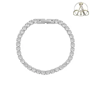 Iced Out Tennis Bracelet | Dainty Cubic Moissanite Bracelet for Women Elegant Jewelry