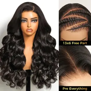 OQ HAIR 13x6 Wear Go Glueless Wig With Drawstring Effortless Install Ear To Ear Body Wave Bleached Tiny Knots Pre-Cut HD Lace Frontal Wig Beginner Friendly