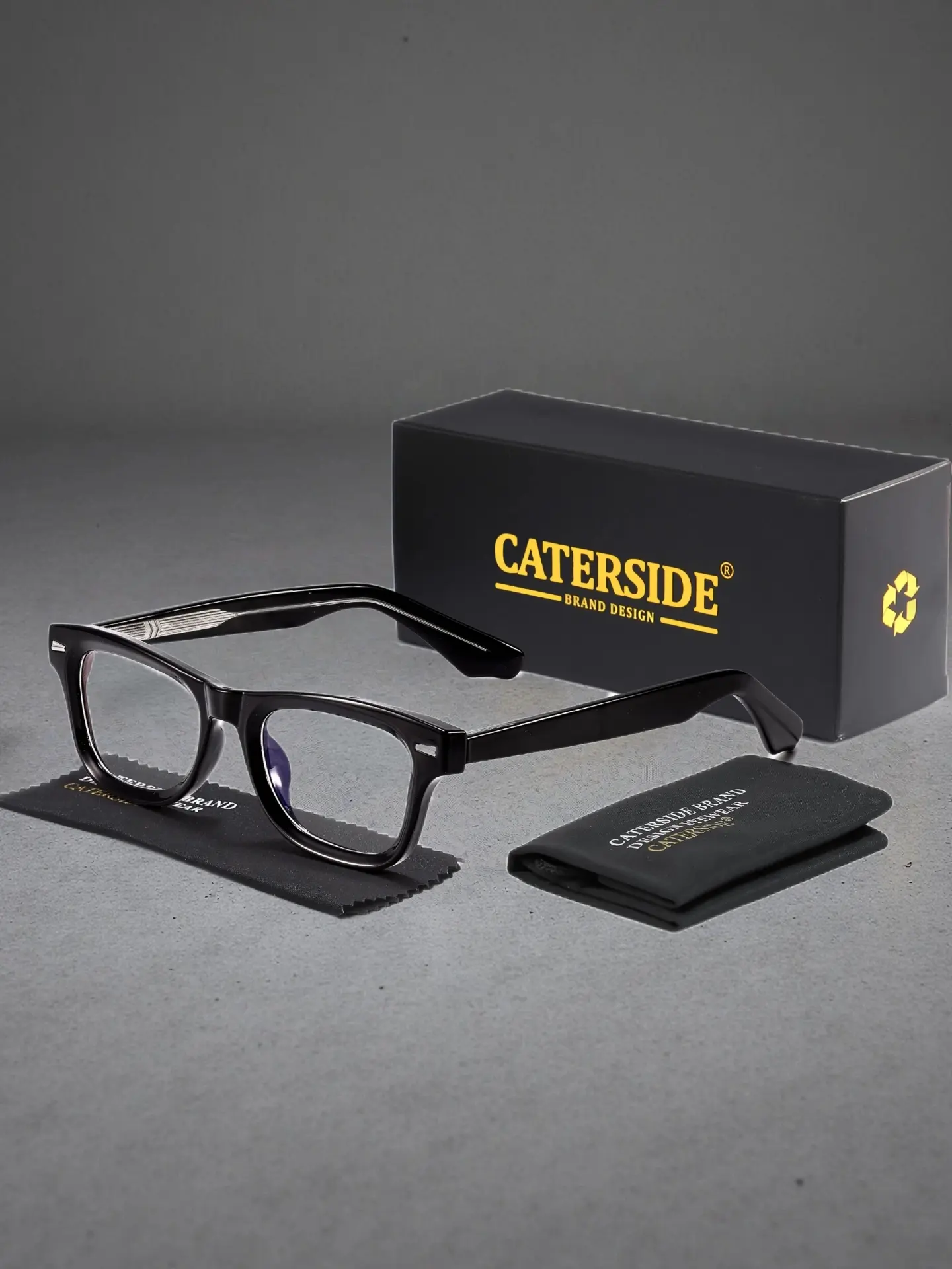 Unisex Personality Prescription Glasses Frames Fashion Square Frame One-Piece Structure CP Temple Tips Detail Simple Casual Style Infused with Street Punk Elements Suitable for Travel Beach Road Trip Music Festival Gathering Street Photography Decoration