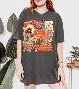 Victoria Maxwell, Vintage Graphic Tee, Lucky Western Collage T-shirt, I'm A Lucky Girl Retro Tee, Vintage Cowgirl Rodeo Clothing, Gift for Her, Better Luck Next Time