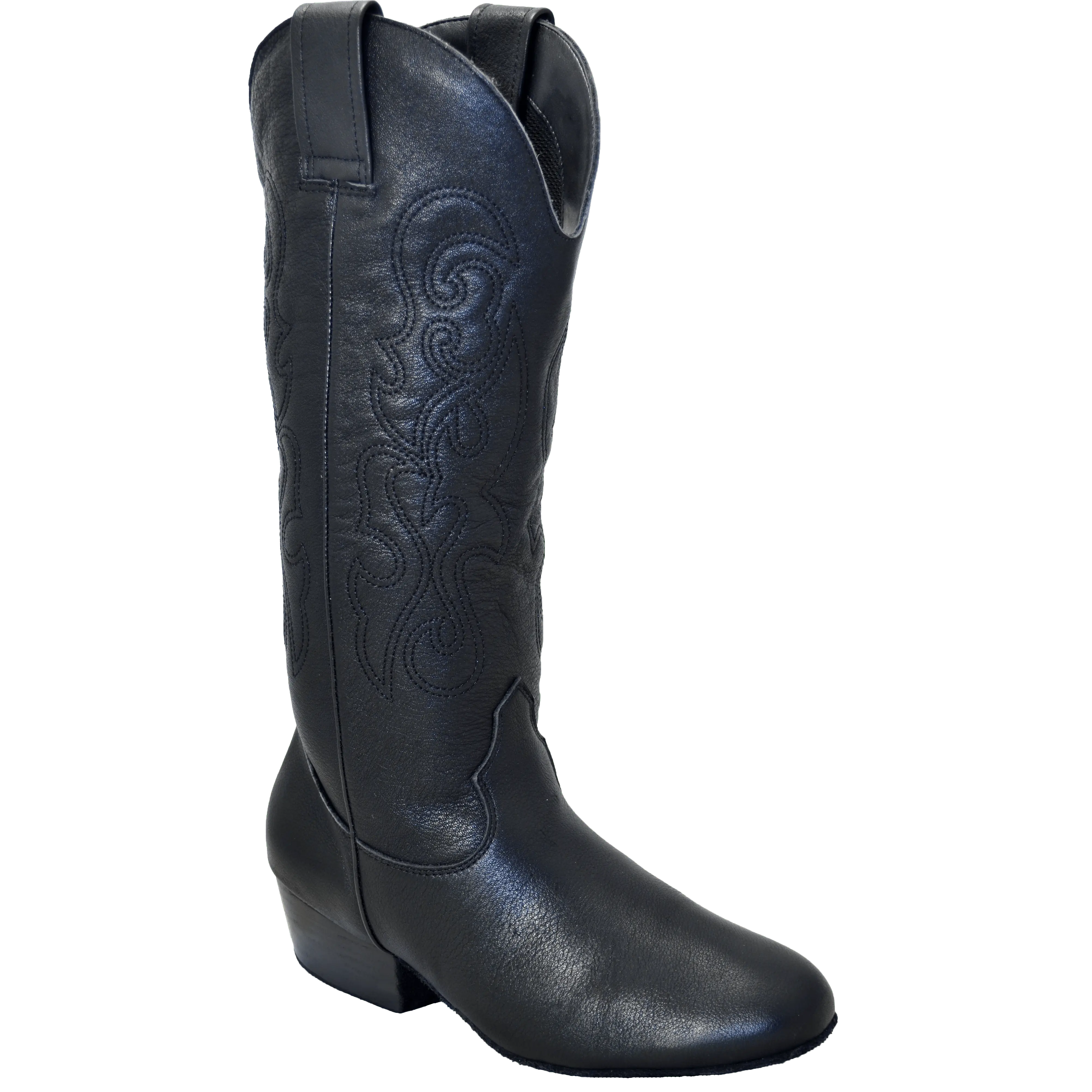 Ultimate - Women's Country Dance Boot - Black Leather - Low - Zipper
