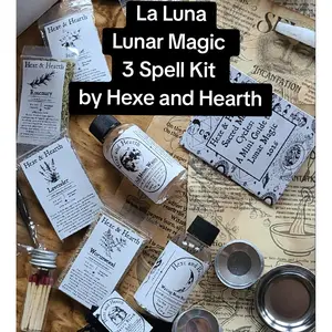 Lunar Spell Kit –3 spells 4 Moon Waters, Selenite Wand & Hexe Black Salt, Cleansing, Charging & Intention