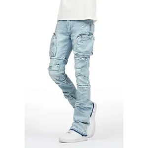 Shift Light Blue Stacked Flare Jean