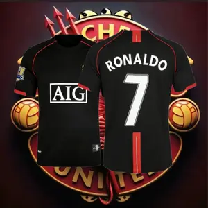 0708 Cristiano Ronaldo 7 Away Short Sleeve Soccer Jersey Champions League