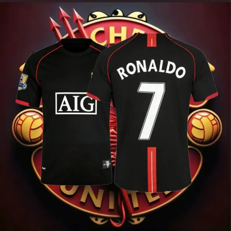 0708 Cristiano Ronaldo 7 Home Long Sleeve Soccer Jersey Champions