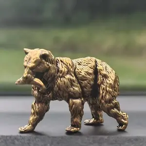 Brass Polar Bear Statue with Handle, Sculpture, Art Desktop Decoration, Artistic Tea Ceremony Accessory, Unique Gift Idea, Creative Decorative Item