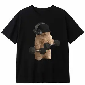 Funny Gym Cat Meme Tshirt Fitness Pump Cover Memes T-shirts Men Women Casual T Shirt Male Cotton T Shirts