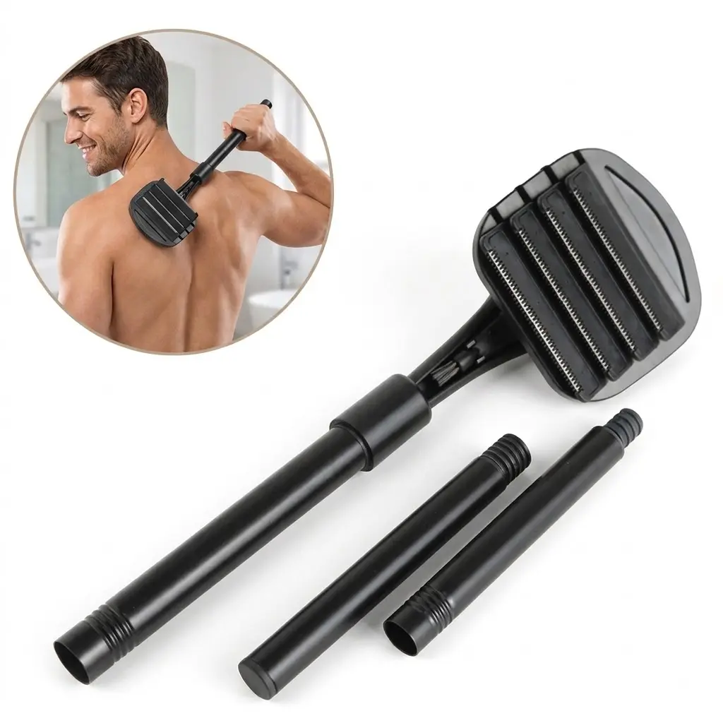 Back Shavers for Men with Safety Blade Technology Ergonomic DIY Long Handle Precision Exposed Blades Toolless Assembly Customizable Lengths