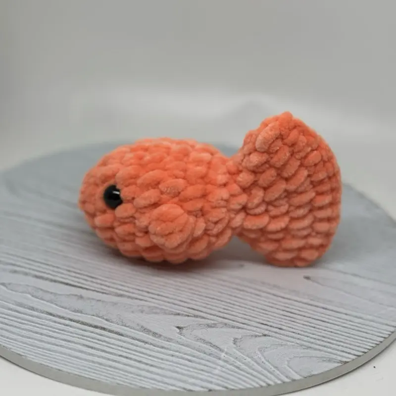 Crochet Goldfish Amigurumi - Soft Orange Fish Toy for Adorable Decor or Gift