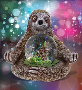 Sloth Snow Globe: 45mm Pink Glitter Globe, Unique Collectible Ornament, Ideal for Kids, Adults, and Home Decor