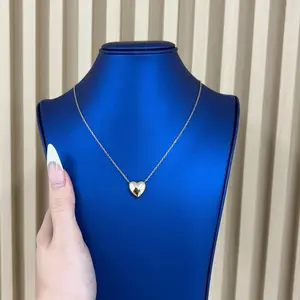 Cadena de plata 925 con diseño de corazón inflado