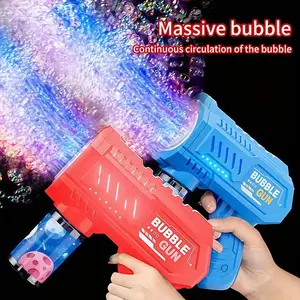 LED Automatic Bubble Machine, Perfect for Outdoor Parties, Weddings, Beach Fun, Electric Bubble Maker, Handheld Bubble Machine, Ideal Gift for Kids, 60ML Bubble Solution Included
