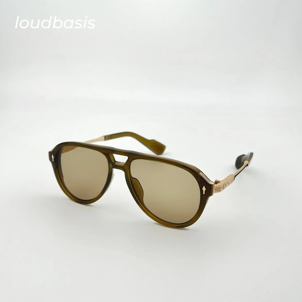 LoudBasis CANYON Round Aviator Eyeglass Frame - Olive Green, Unisex, UV Protection