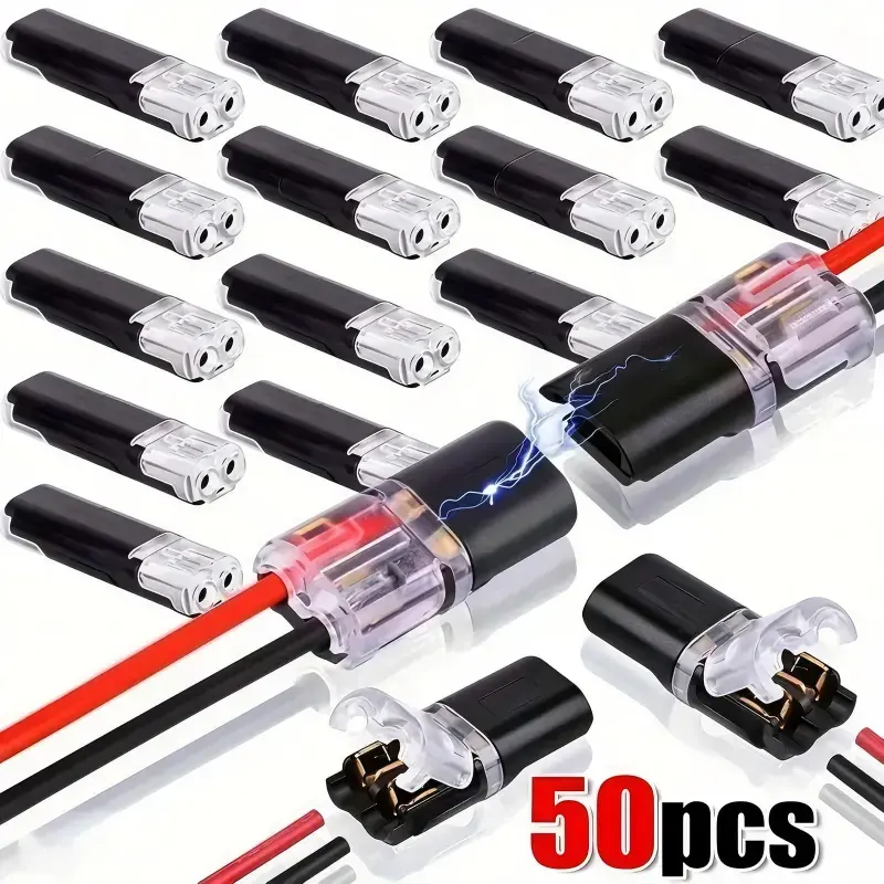 2 Pin Double-Wire Plug-in LED Strip Connectors, Low Voltage Wire Connectors with Locking Buckle, Quick Connect LED Light Strip Plugs | LED Touch Control Sensor Touch #SummerVibes