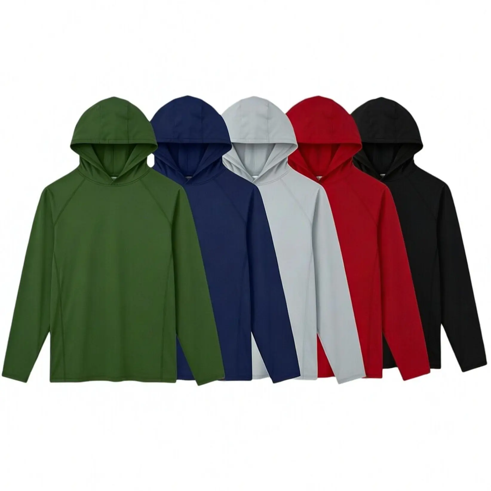 Men's 5-Piece Slim-Fit Hooded Sports T-Shirt Set with Long-Sleeve Hooded Workout Top Ideal for Outdoor Fitness Training & Casual Wear,summerwins summerwins