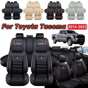 For Toyota Tacoma Pickup 2014-2023 Car 5 Seat Covers Full Set PU Leather Front Rear Cushion Protector Pad Mat