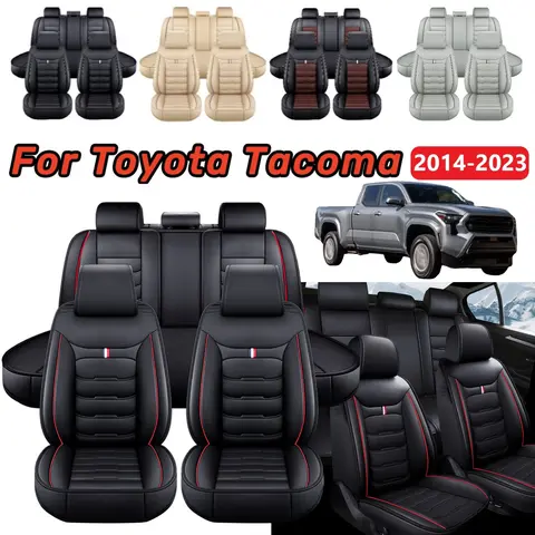 For Toyota Tacoma Pickup 2014-2023 Car 5 Seat Covers Full Set PU Leather Front Rear Cushion Protector Pad Mat - For Mother Father Lover Friend Christmas Valentine Gift, Auto Seat Protectors, Vehicle Cushion Protector