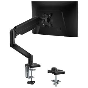 Single Monitor Mount, Gas Spring Arm for 17-34" Screens, Adjustable Stand up to 26.4lbs, Clamp/Grommet Base, 75/100mm Mounting Holes, Black. Desk Office