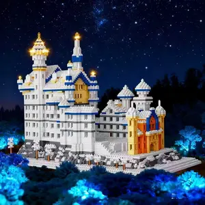 World Famous Landmark Model Set, Swan Lake Castle Building Blocks, Educational Toy Gift, Decorative Micro Bricks Collection