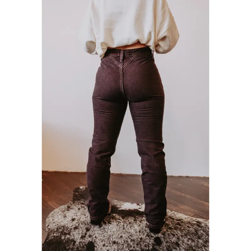 Cruel Girl Women's Rockies Throwback Black Cherry High-Waisted Denim Jeans for Women - Casual Vibe, Rigid Drape for Structured Look, Stylish Bottom with Sizes 27/3 L, 32/13 XL, 33/15 S