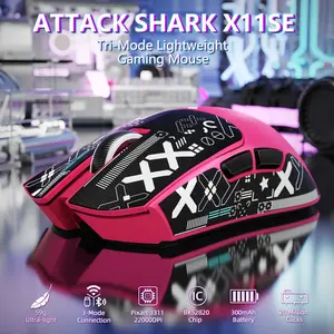 ATTACK SHARK X11SE Wireless Gaming Mouse, PixArt PAW3311 Gaming Sensor, BT/2.4G Wireless/Wired, Computer Peripherals