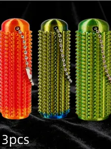 3PCS Little Pain Ouchies Fidget, Pain Stim Keychain for Adults & Teens, 3D Printed Spiky Grippie Stim Keychain, Sensory Accessory for Stress Relief & Focus, Office Workers Novelty Gifts for Men