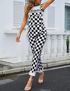 Odefou Christmas Adjustable Denim Bibs Overalls for Womens Stretch Straight Leg Coveralls Jean Jumpsuit Cute Womenswear