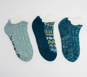 MUK LUKS Set of 3 Pieced Shortie Cabin Socks