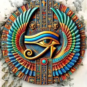 Aluminum Weatherproof Horus Eye Wall Art with Guardian Engraving and Pre-Drilled Holes Indoor Outdoor Decor Modern Aluminum Art