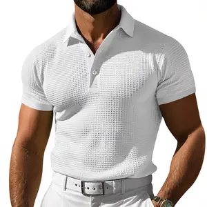 Men's Plain Pique Polyester Polo Shirt - Slim Fit, Minimalist, Ribbed, Breathable, Versatile Menswear for Outdoor, Golf, Casual Day Wear & Pairing with Jeans | Multiple Colors,summervibes
