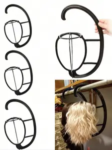 Hanging wig racks (2/4 pieces) suitable for wigs, hats, Hat stand, Hat Hanger Holder, Hat Organizer - foldable curved wig racks for storage, home, travel. Lightweight, durable, space-saving, easy to assemble, maintains wig shape