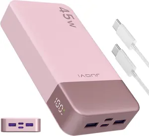 Portable Charger 20000mAh, 45W Fast Charging Power Bank with Built-in Cable & LED Display, Travel Essential Battery Pack for iPhone, Samsung & Android