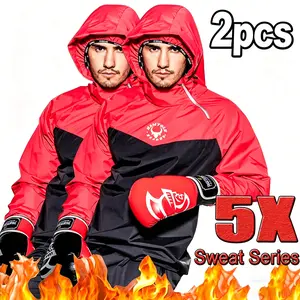 HAMTOLU Men's 2 Piece Set Long Sleeve Sauna Suit, Outdoor Sports Jacket, Back To School Workout Top, Tummy Flattering Outfits, Compression Shirts, Fall Outfits, Fallfreshness, Fall Clothes