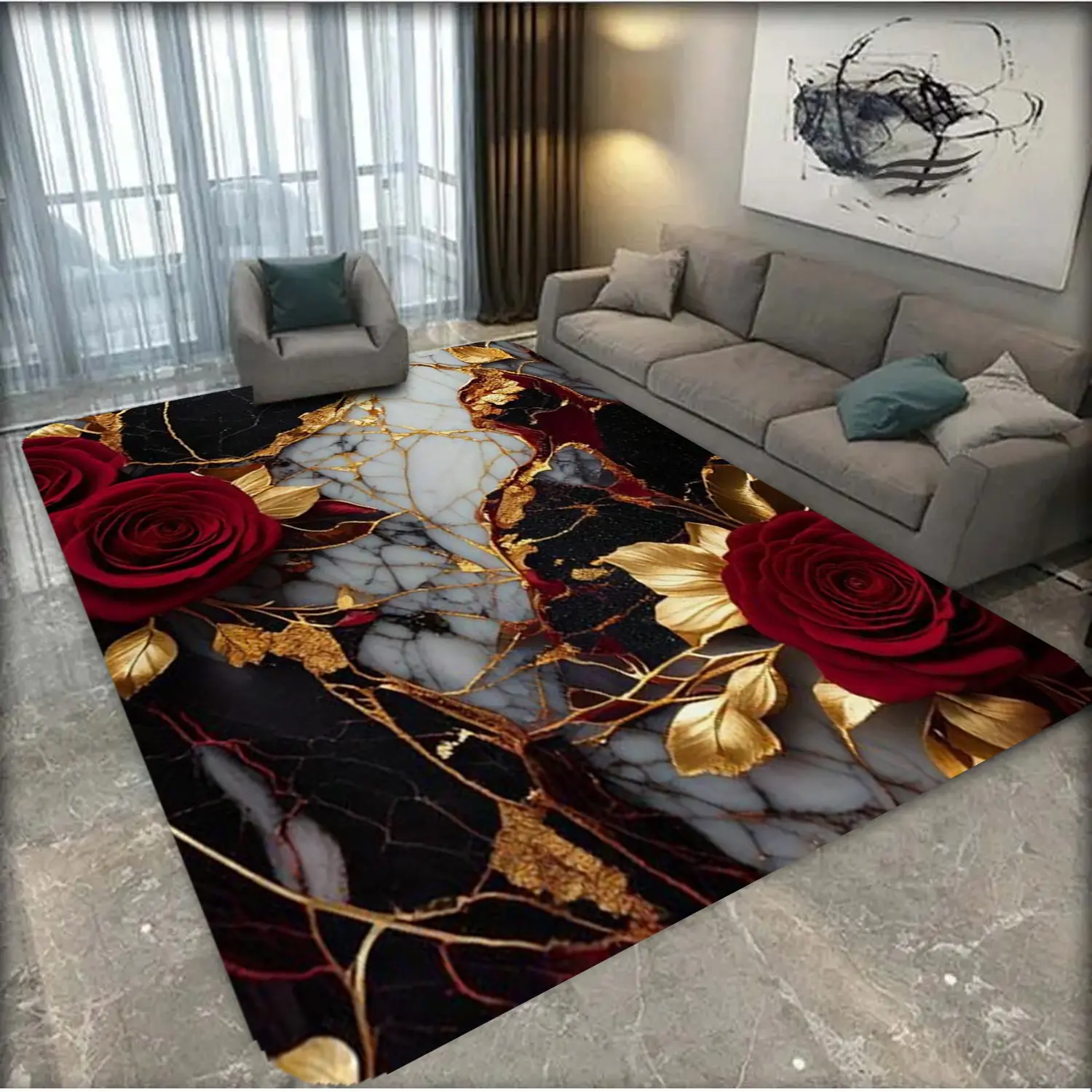 1 piece of themed carpet print, Absorbent rug, soft, absorbent, non slip, good resilience, suitable for living rooms, bedrooms, kitchens, bathrooms, home decoration, outdoor decoration, durable and washable, can also be used as pet mats