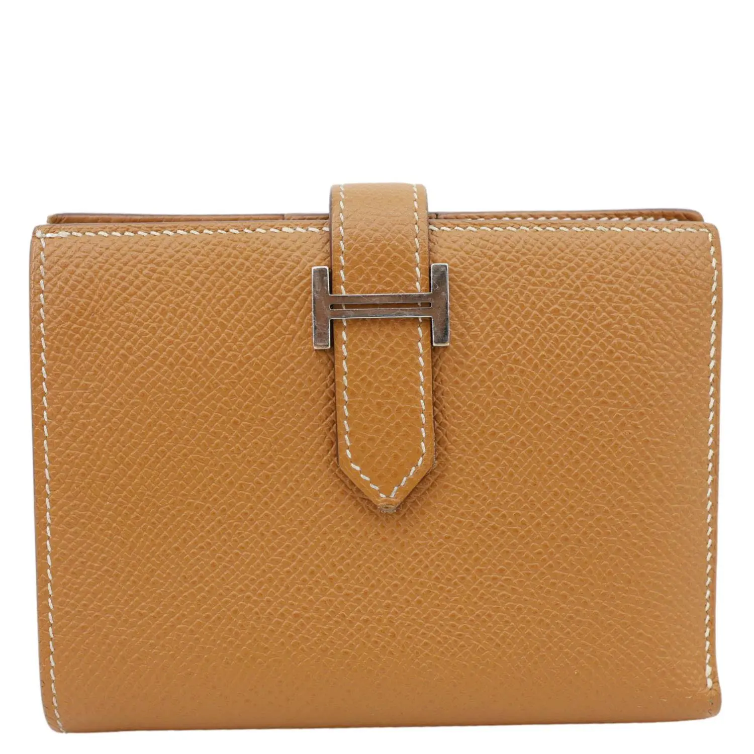 Pre-owned HERMÈS Leather Wallet Hermes Bearn Compact Brown